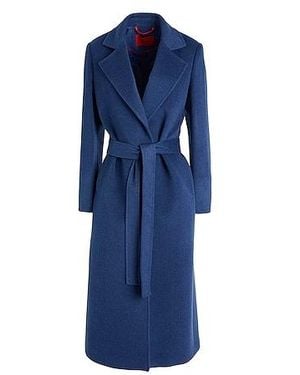 MAX&Co. Classic Solid Color Tie Waist Coat - Blue