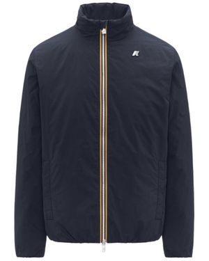 K-Way Logo-Patch Zip-Up Jacket - Blue