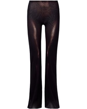 Jean Paul Gaultier Printed Mesh Straight-Leg Trousers - Black