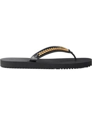 Stella McCartney Falabella Embellished Vegetarian Brushed-Leather Flip Flops - Multicolour