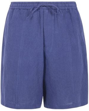 Emporio Armani Linen Bermuda Shorts - Blue