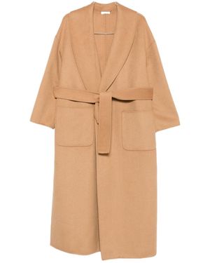 Liu Jo Belted Patch-Pocket Coat - Natural
