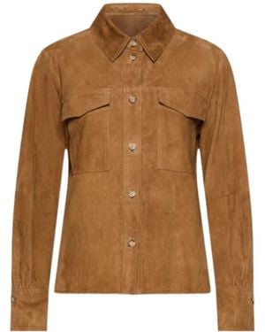 Marella Long-Sleeve Button-Down Shirt - Brown