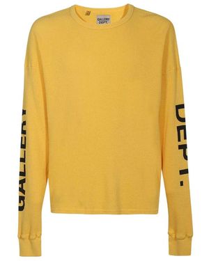 GALLERY DEPT. Logo Round-Necked T-Shirt - Yellow