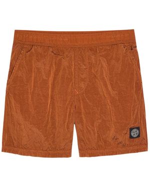 Stone Island Logo-Appliquéd Nylon Shorts - Brown