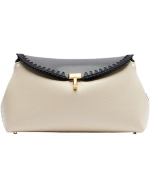 TOTEME T-Lock Leather Clutch - Natural
