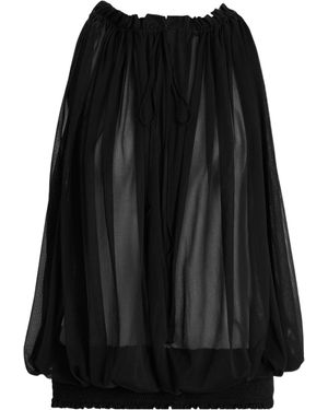 Balmain Sleeveless Muslin Top - Black