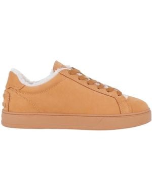 Tod's Shearling Low-Top Trainers - Brown