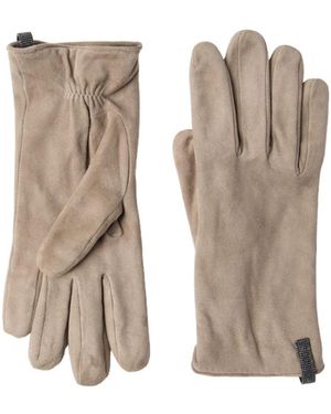 Brunello Cucinelli Suede Gloves - Natural