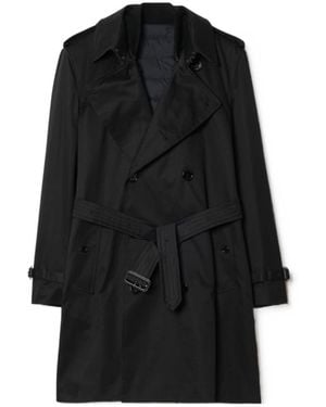 Burberry Mid-Length Detachable Gilet Kensington Trench Coat - Black