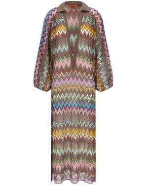 Missoni Zigzag Pattern Dress - White