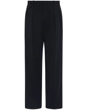 The Row Pleated Straight-Leg Tailored Trousers - Black