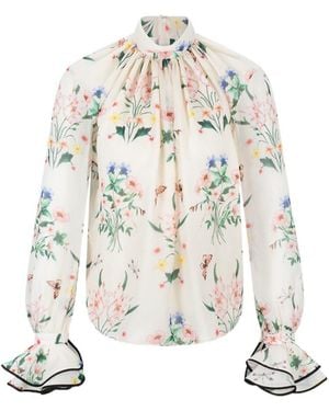 Giambattista Valli Botanical-Print Shirt - White