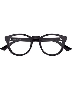 McQueen Eyewear Round Frame Glasses - White