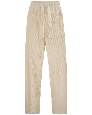 Herno Wrinkled Effect Drawstring Trousers - Natural
