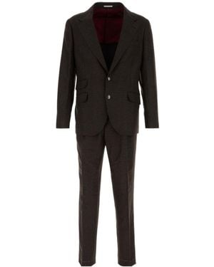 Brunello Cucinelli Single-Breasted Tailored Suit - Black