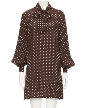 Valentino Long Sleeve Dress - Brown
