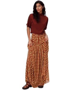 Diane von Furstenberg Graphic-Print Maxi Skirt - Brown