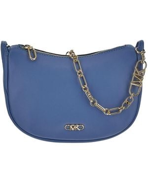 Michael Kors Logo Plaque Chained Small Shoulder Bag - Blue