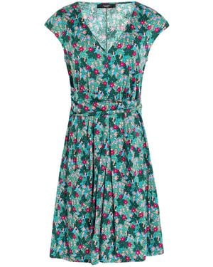 Weekend by Maxmara V-Neck Short-Sleeve Floral Dress - Green