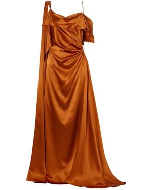ROKSANDA Draped Silk-Satin Gown - Brown