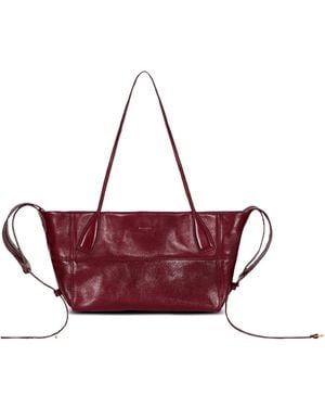 Balmain Small Track Zips Calfskin Tote Bag - Purple