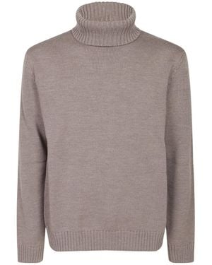 Incotex Ribbed Turtleneck Knitwear - Brown