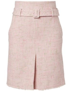 ShuShu/Tong Belted Cotton-Blend Tweed Pencil Skirt - Pink
