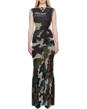 OTTOLINGER Printed Mesh Long Dress - Black