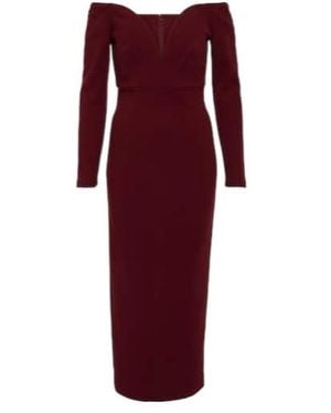 Roland Mouret Off-Shoulder Midi Dress - Red