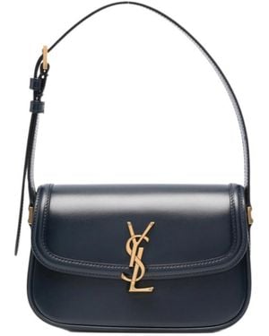 Saint Laurent サンローラン ソルフェリーノ フォールドオーバートップ ミニショルダーバッグ - Blue