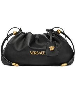 Versace Mini Tag Shoulder Bag - Black