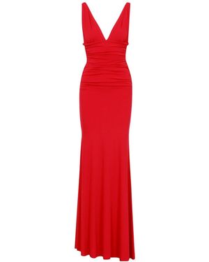 Aniye By Pleated Detail Long Dress - Red