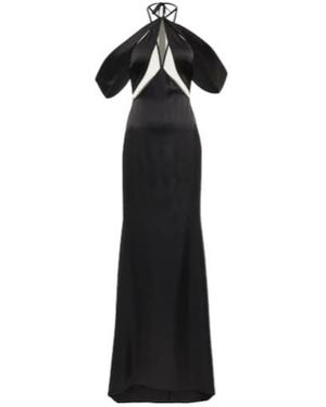 David Koma Off-Shoulder Tulle Gown - Black