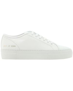 Common Projects Logo Sports Shoes With Thick Soles And Low Uppers - White