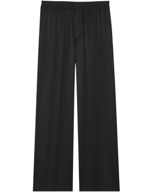 Saint Laurent Fluid Satin Straight-Leg Trousers - Black