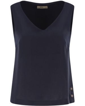 Herno Cady V-Neck Sleeveless Top - Blue