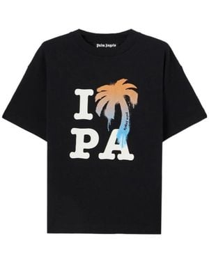Palm Angels I Love Pa Crewneck T-Shirt - Black