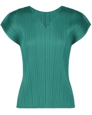 Pleats Please Issey Miyake Pleated T-Shirt - Green