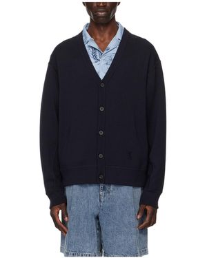 WOOYOUNGMI Y-Neck Knitted Cardigan - Blue