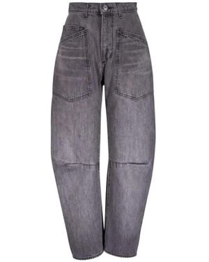 Nili Lotan Faded Patch-Pocket Jeans - Grey
