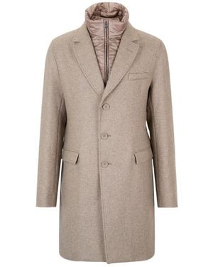 Herno Long-Sleeved Coat - Natural