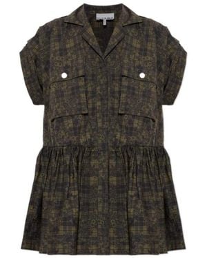 Ganni Floral Print Mini Dress - Black