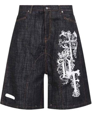 PDF CHANNEL Pdf Graphic Loose-Fit Shorts - Black
