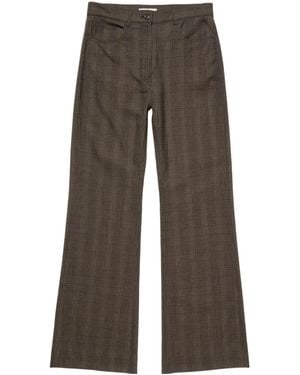 Acne Studios Tailored Wool Check Trousers - Grey