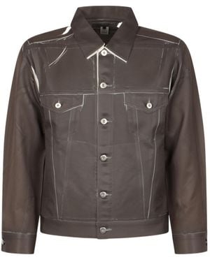 Comme des Garçons Comme Des Garçons Shirt Buttoned Denim Printed Jacket - Brown
