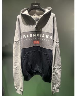 Balenciaga Long-Sleeved Hooded Hoodie - Multicolor