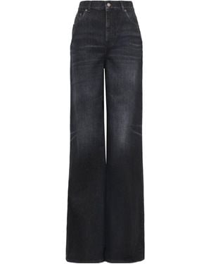 Chloé Chloé Logo Patch Wide-Leg Jeans - Black