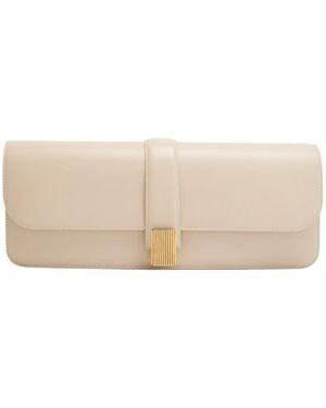 KHAITE Blake Leather Clutch - Natural