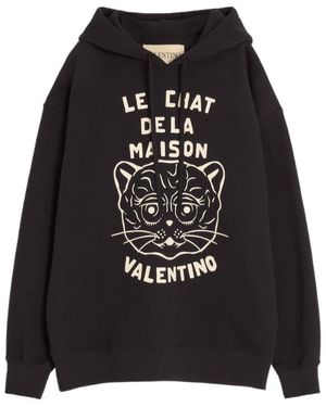 Valentino Chat De La Maison Drawstring Hoodie - Black